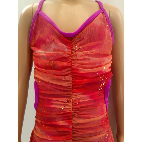 Dance Costume Medium Child Orange Weissman 4793 Jazz Lyrical Handkerchief Skirt - Picture 2 of 8